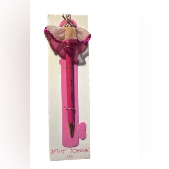 Betsey Johnson Accessories - Betsey Johnson Pink ballerina Top Ballpoint Pen